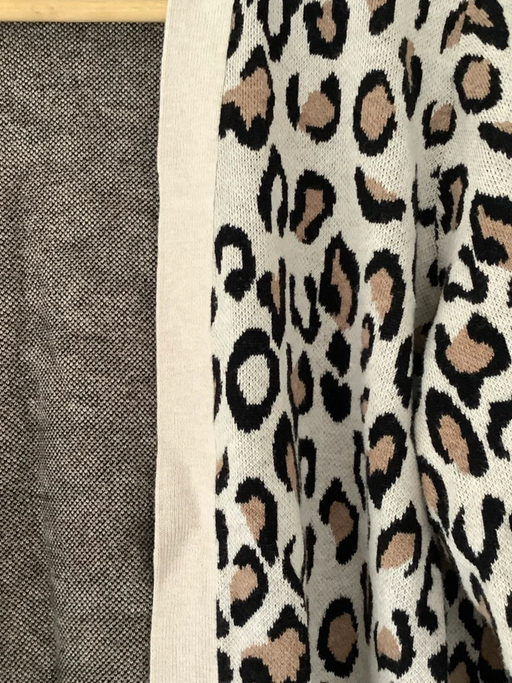 croft & barrow Beige and Brown Leopard Print Open Cardigan - Picture 2 of 4